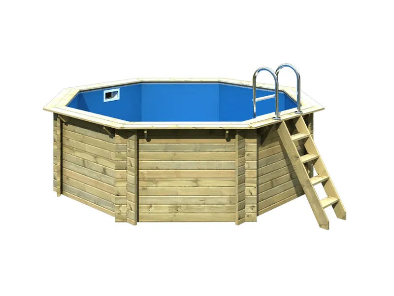 Houten zwembad Karibu 1A - 400cm rond x 124 cm diep
