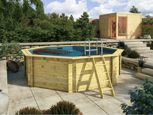 Houten zwembad Karibu 2A - 470cm rond x 124 cm diep