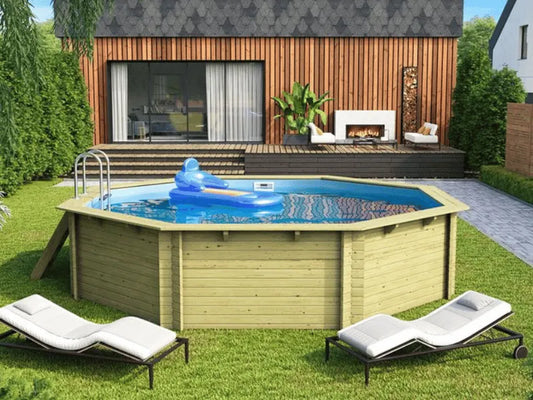 Houten zwembad Karibu 3A - 547cm rond x 124 cm diep