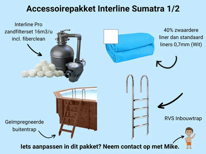 Interline Sumatra rechthoek 600 x 300 x 138 cm - inclusief pakket