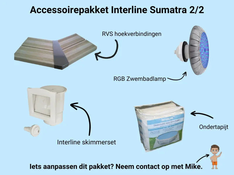 Interline Sumatra rechthoek 600 x 300 x 138 cm - inclusief pakket