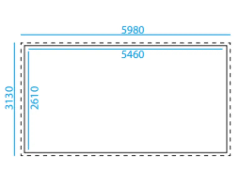 Interline Sumatra rechthoek 600 x 300 x 138 cm - inclusief pakket