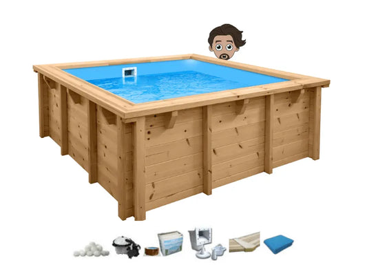 Interline Zwembad Java 210 x 210 x 78 cm - inclusief pakket