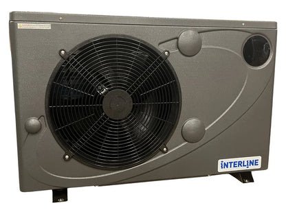 Interline inverter R32 warmtepomp 8,5 kW, vooraanzicht met ventilator en bedieningspaneel