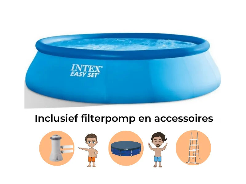 Intex Easy Set Zwembad - 457cm rond x 122 cm - met filterpomp en accessoires