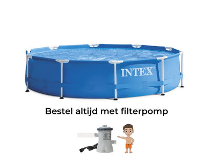 Intex Metal Frame Pool 366 cm x 76 cm rond - met filterpomp