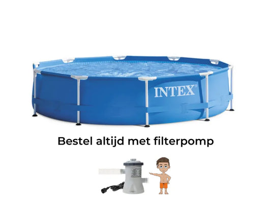 Intex Metal Frame Pool 366 cm x 76 cm rond - met filterpomp
