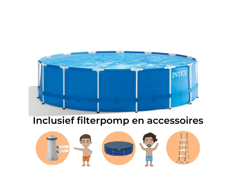 Intex Metal Frame Pool 457 x 122 met filterpomp en accessoires
