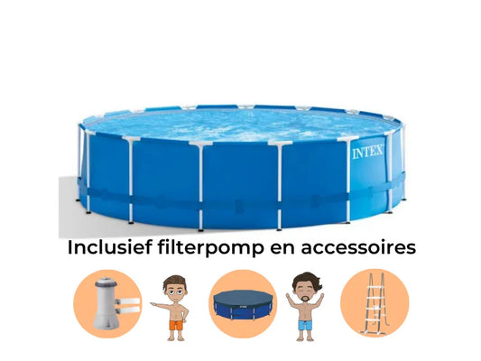 Intex Metal Frame Pool 457 x 122 met filterpomp en accessoires