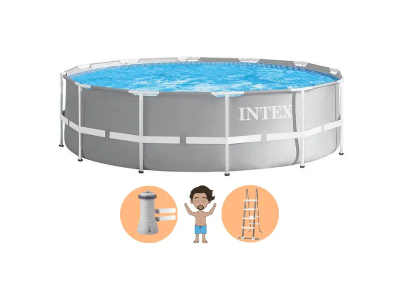 Intex Prism Frame Zwembad 366 x 99 cm rond - Met filterpomp en trap