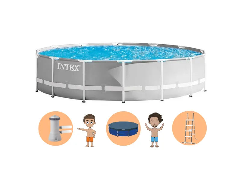 Intex Prism Frame Zwembad 457 x 122 cm rond - Met filterpomp en accessoires