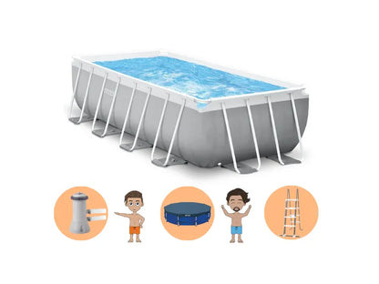 Intex Prism Frame Zwembad 488 x 244 x 107 cm - Met filterpomp en accessoires