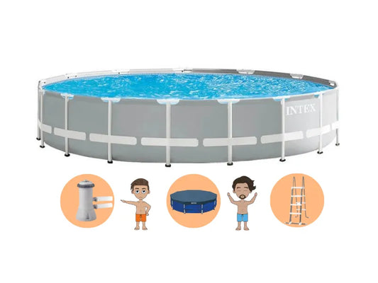 Intex Prism Frame Zwembad 610 x 132 cm rond - Met filterpomp en accessoires