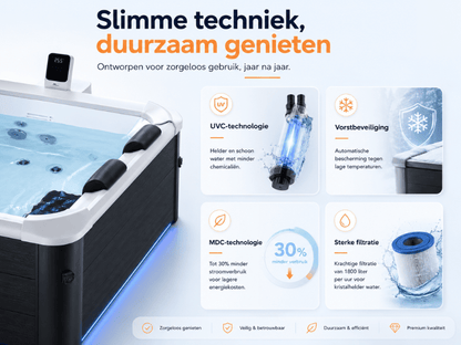Mspa Oslo Frame spa 6 personen - slimme techniek, duurzaam genieten