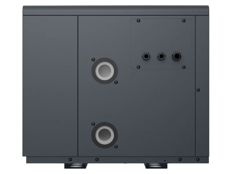 W'eau Hybride spa warmtepomp 5,2 kW - achterkant met wateraansluitingen
