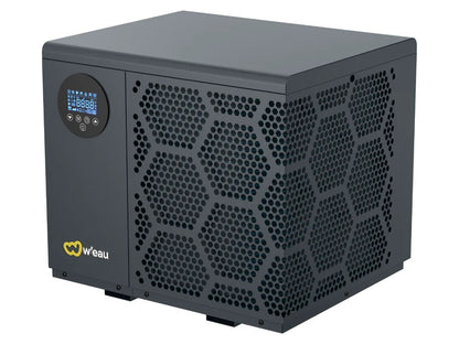 W'eau Hybride spa warmtepomp 5,2 kW - schuin vooraanzicht met display