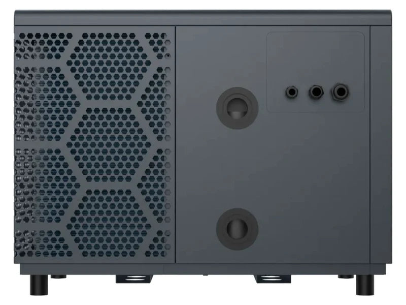 W'eau Hybride spa warmtepomp 7,3 kW - achterkant met wateraansluitingen